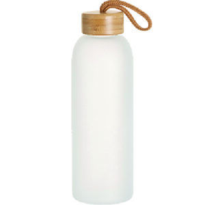 BOTELLA DE VIDRIO CON TAPA DE BAMBU 750 ML