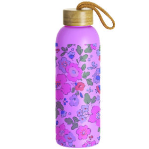 BOTELLA DE VIDRIO CON TAPA DE BAMBU 750 ML