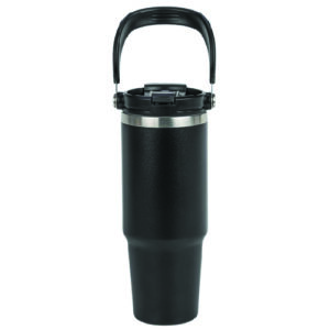 TUMBLER NEGRO CON TAPA Y AGARRADERA 30 ONZ