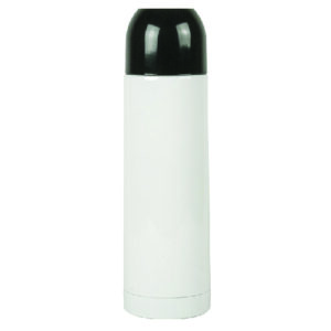 TERMO DE ACERO BLANCO TAPA NEGRA 500 ML