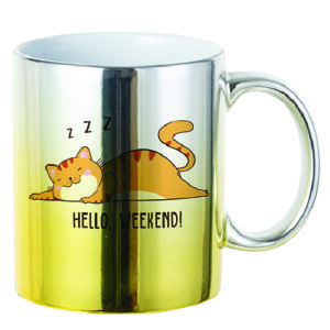 TAZA ESPEJO SILVER CON AMARILLO