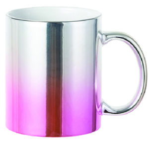TAZA ESPEJO SILVER CON ROSADO