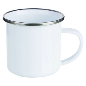 TAZA DE ENAMEL BLANCA 12 ONZ